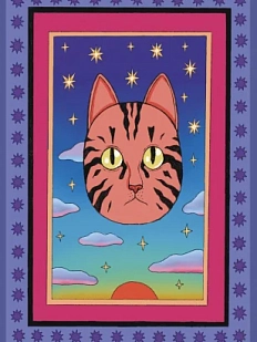 Картхолдер Валя Карнавалова «Голова кота», фиолетовый, двусторонний, ПВХ