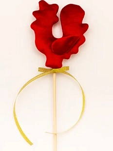 Волшебная палочка БУКА «Петушок», бархатная, красная, 25 см