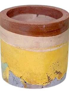 Кашпо Детали решают «Маленькая деталь», бетонное, жёлто-коричневый