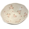 Глубокая тарелка ручной работы Slowday Ceramics в розовый цветочек с сердечками, полуфарфор, превью фото 1