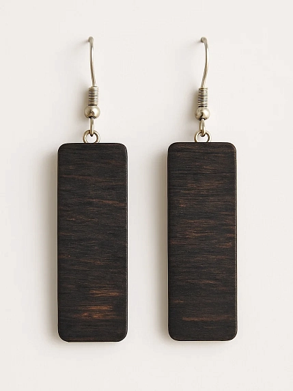 Серьги с картиной «Крик. Мунк», дерево с эпоксидной смолой, фото 2.