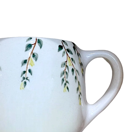 Кружка ручной работы Верба керамика с жёлтыми цветами, круглая, керамика 400 мл, фото 2.