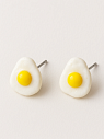 Серёжки-гвоздики «Яичница», полимерная глина, превью фото 1
