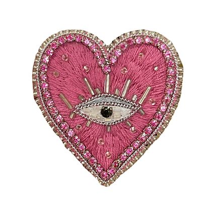 Брошь ручной работы «Heart», розовая, бисер, фото 1.