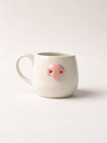 Кружка ручной работы АН2К Розовый носик, керамика, 180 мл, фото 1.