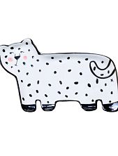 Фигурная тарелка ручной работы «Меланхоличный леопард», полуфарфор, 26 см