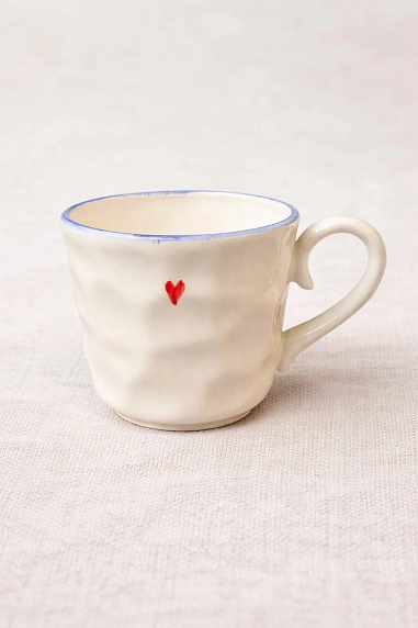 Чайная пара ручной работы НАДО ЖЕ с сердечком , керамика, 300 мл, фото 3.