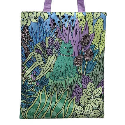 Сумка шоппер Валя Карнавалова «Кот в лесу», на молнии, водонепроницаемый, фото 2.