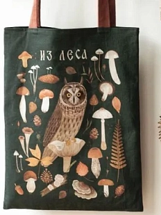 Сумка шоппер «Сова из леса», тёмно-зелёный