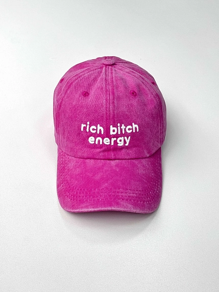 Кепка «Rich bitch energy», розовая, фото 1.