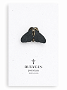 Брошь ручной работы Bulygin «Моль», фарфор, чёрно-серебристая, превью фото 2
