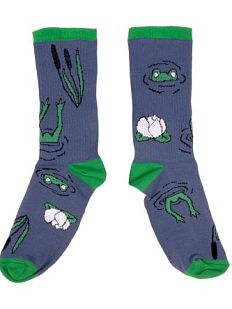 Носки Barking Store «Жабки», р-р 35-40, серо-синие