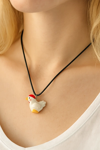 Подвеска ручной работы Боттери керамика «Курочка»‎, керамика, фото 3.