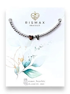 Браслет ручной работы с буквой V и сердцем, нержавеющая сталь