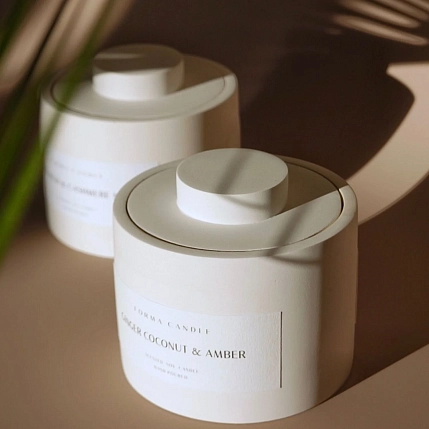 Свеча кремовая «Имбирь,кокос и амбра», фото 3.