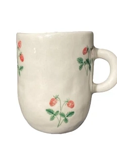 Кружка ручной работы Верба керамика «Земляника», керамика, 400 мл