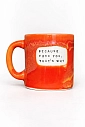 Кружка ручной работы Тата вытворяет/NF ceramics «Because f*ck you that's why», красная, керамика, 440 мл, превью фото 1