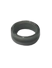 Кольцо Керко стеклянное серое с полоской матовое