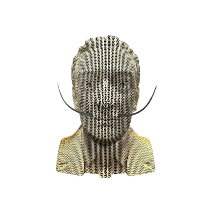 Собранный картонный бюст 3D «Дали», фото 1.