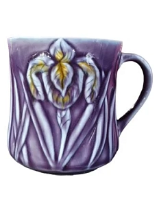 Кружка ручной работы Керамика Александры Пылиной «Ирис» фиолетовая, фарфор, 320 мл