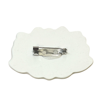 Брошь ручной работы «Лотос», керамика, фото 2.