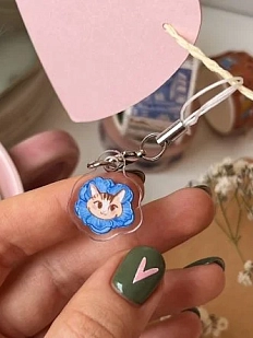 Мини-брелок «Котик-цветочек», акрил