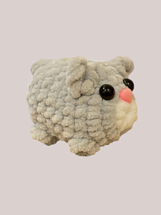 Плюшевый брелок «Котик», серый