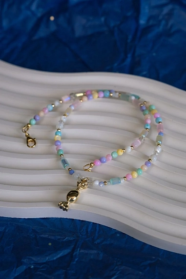 Чокер ручной работы Идеальное совпадение «Конфетка», перламутр, фото 3.