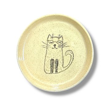 Тарелка ручной работы «Котик», керамика, фото 1.