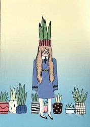 Скетчбук «Девочка с горшками цветов», А5