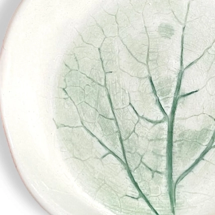 Блюдце для украшений ручной работы Чашки и поцелуи «Листочек», полуфарфор, 7 см, фото 3.