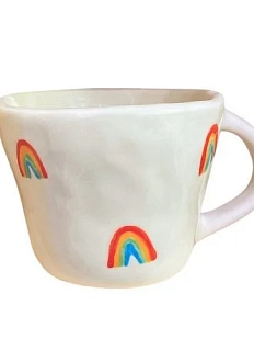 Чашка для чая ручной работы Радуга, керамика, 250 мл