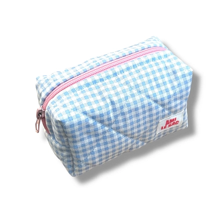 Косметичка ручной работы АМИ (Ami lé sac) «Bebesss», голубая клетка, фото 3.
