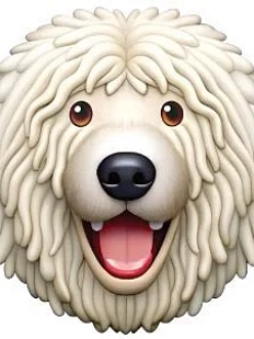 3D Стикер на телефон с собакой, комондор, объёмный