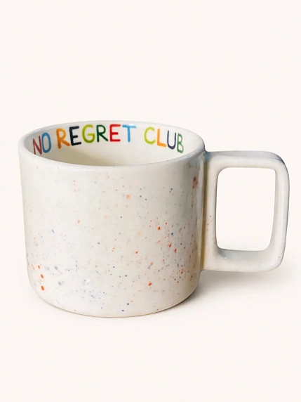 Кружка ручной работы РУКИ В ГЛИНЕ «No regret club», керамика, 350 мл, фото 1.
