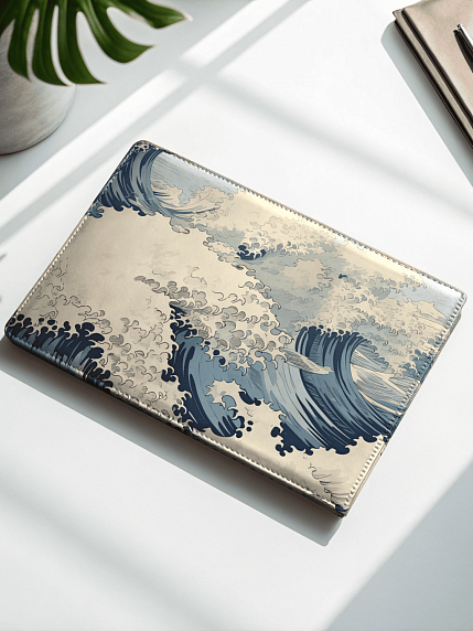 Обложка на студенческий билет «Большая волна», экокожа, фото 2.