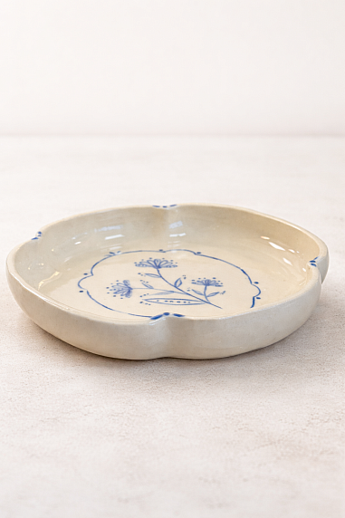 Тарелка ручной работы Tree House «Цветок», керамика, 15 см, фото 2.