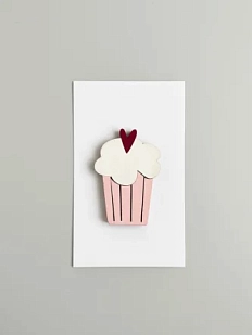 Бирка для подарка ВОЕ «Кекс», на прищепке, 4 см