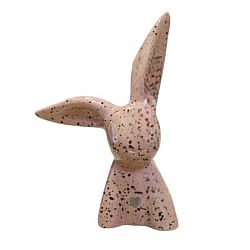 Статуэтка ручной работы Кролик с сердечком, розовая, керамика