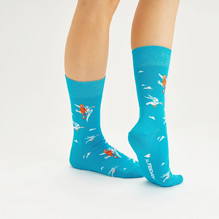 Носки «Гуси-Лебеди», р-р 42-46, синие, фото 2.