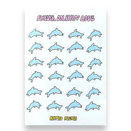 Стикерпак Катя Гиена с дельфинами «Forever dolphin love», А6, фото 1.
