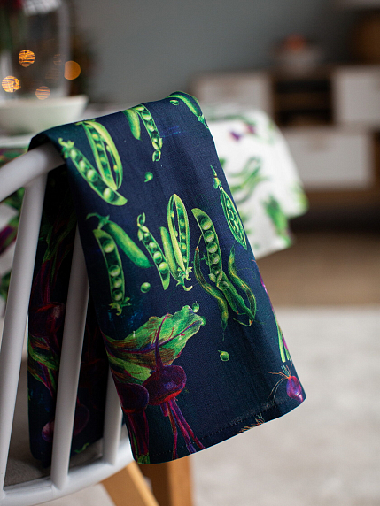 Набор из двух салфеток «Горошки», синий, фото 2.