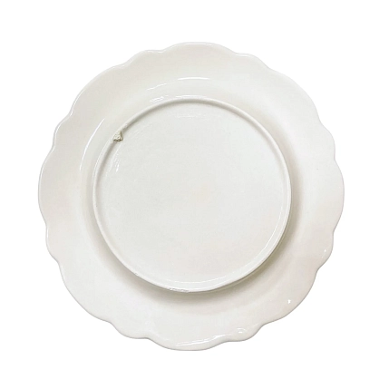 Тарелка глубокая ручной работы «Брусника», полуфарфор, 20 см, фото 3.