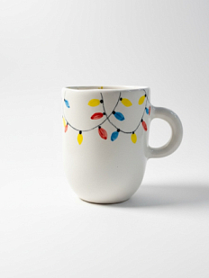 Кружка ручной работы «Лампочки», керамика, 400 мл