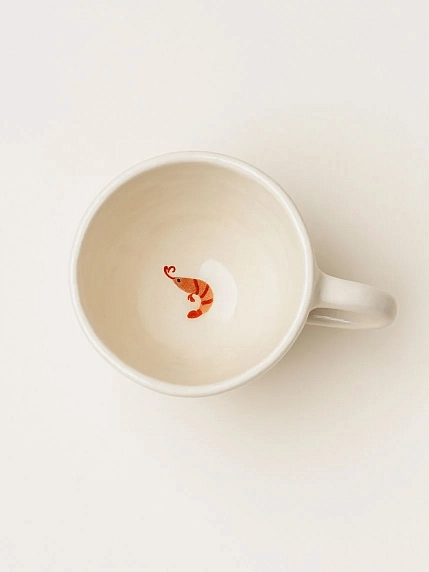 Чашка для чая ручной работы Креветки, керамика, 250 мл, фото 3.