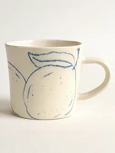 Кружка ручной работы с рисунком «Лимон», полуфарфор, 370 мл