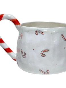 Новогодняя кружка ручной работы «Леденцы», красная, керамика, 400 мл