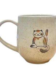 Кружка ручной работы Керемет «Сидящий котик», керамика, 400 мл