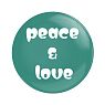Закатной значок «Peace&Love», металл, 25 мм, превью фото 1