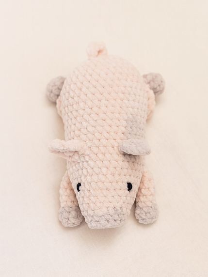 Игрушка ручной работы «Поросёнок» плюшевый, розовый, фото 3.